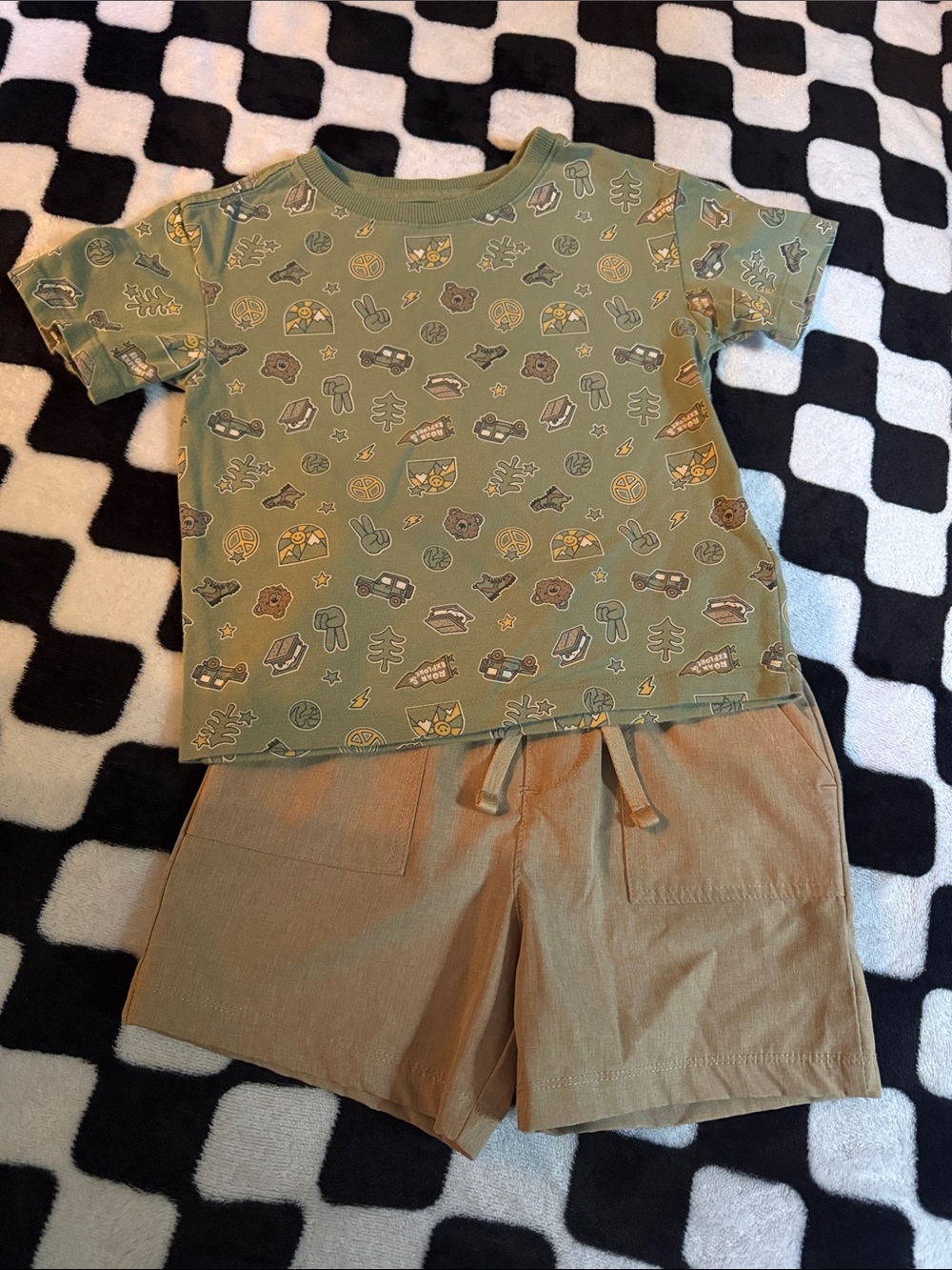 Aspen Kids Olive Green Graphic Tee